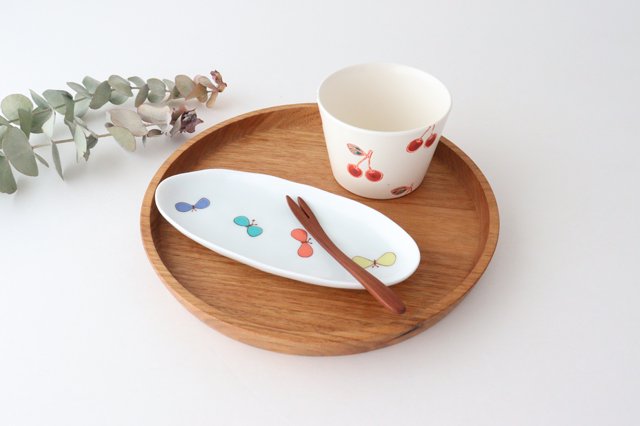 Harekutani Oval Plate Butterfly L | Kutani Ware