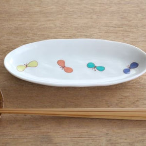 Harekutani Oval Plate Butterfly L | Kutani Ware-Detail5