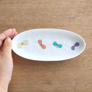 Harekutani Oval Plate Butterfly L | Kutani Ware-Detail6