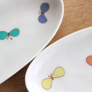Harekutani Oval Plate Butterfly L | Kutani Ware-Detail8
