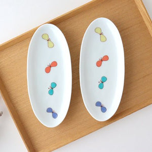 Harekutani Oval Plate Butterfly L | Kutani Ware-Detail9