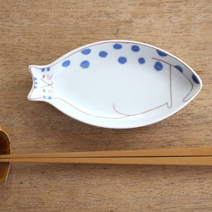 Harekutani Kitten Small Plate Blue | Kutani Ware-Detail5