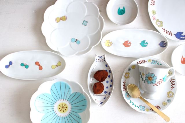Harekutani Cat Plate Blue | Kutani Ware-Detail14