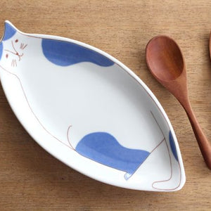 Harekutani Cat Plate Blue | Kutani Ware-Detail7