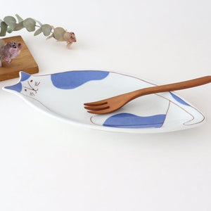 Harekutani Cat Plate Blue | Kutani Ware-Detail8