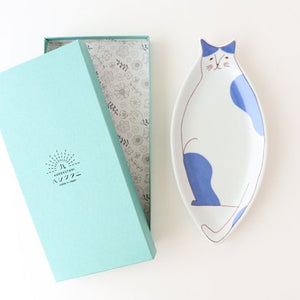 Harekutani Cat Plate Blue | Kutani Ware-Detail10