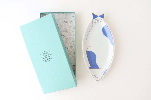 Harekutani Cat Plate Blue | Kutani Ware