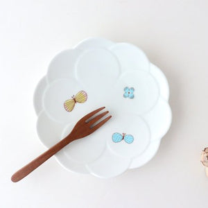 Harekutani Flower-shaped Plate Butterfly | Kutani Ware-TOP