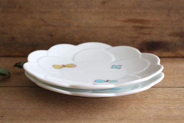 Harekutani Flower-shaped Plate Butterfly | Kutani Ware