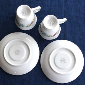 Harekutani Cup and Saucer Flower and Bird | Kutani Ware-Detail4