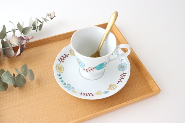 Harekutani Cup and Saucer Flower and Bird | Kutani Ware