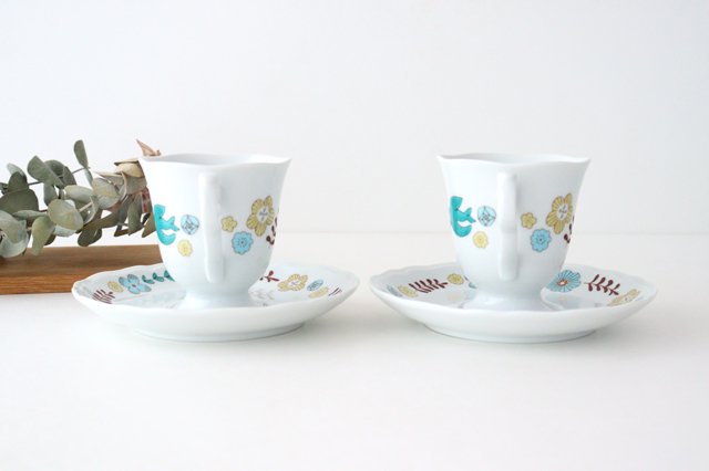 Harekutani Cup and Saucer Flower and Bird | Kutani Ware