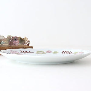 Harekutani Flower and Bird Plate Pink | Kutani Ware-Detail2