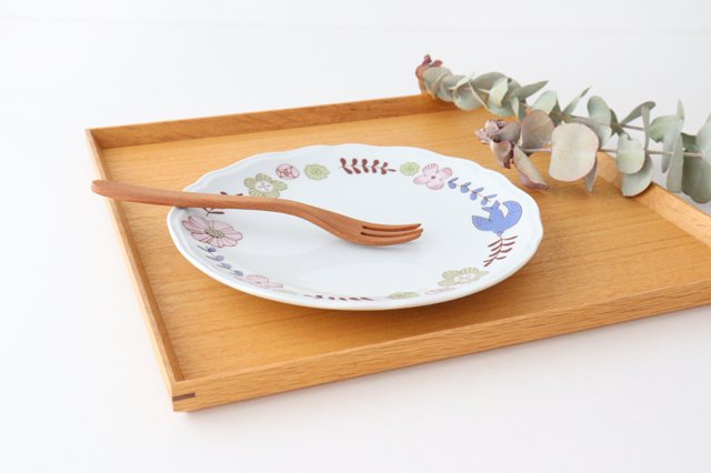 Harekutani Flower and Bird Plate Pink | Kutani Ware-Detail6
