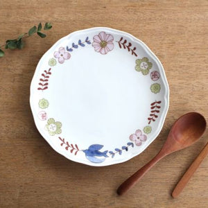 Harekutani Flower and Bird Plate Pink | Kutani Ware-Detail7