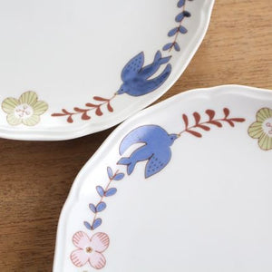Harekutani Flower and Bird Plate Pink | Kutani Ware-Detail8