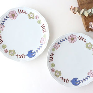 Harekutani Flower and Bird Plate Pink | Kutani Ware-Detail9