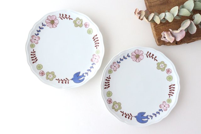 Harekutani Flower and Bird Plate Pink | Kutani Ware