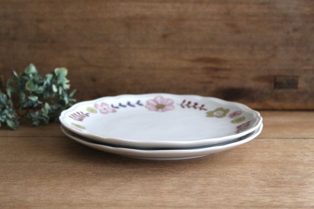 Harekutani Flower and Bird Plate Pink | Kutani Ware