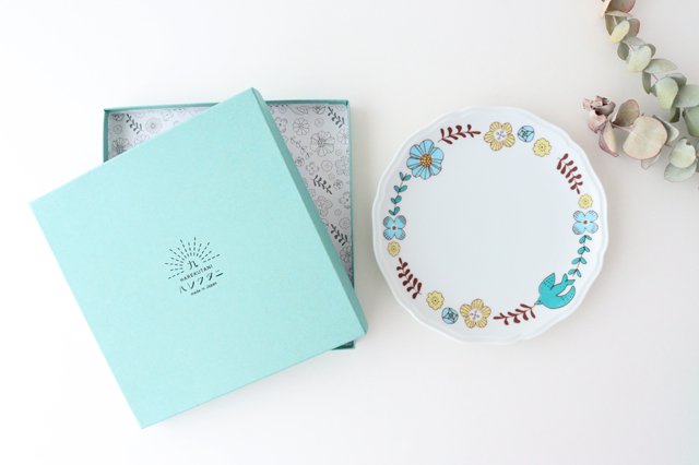Harekutani Flower and Bird Plate Blue | Kutani Ware-Detail11