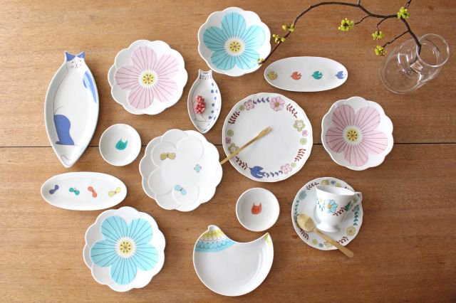Harekutani Flower and Bird Plate Blue | Kutani Ware