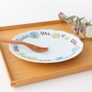 Harekutani Flower and Bird Plate Blue | Kutani Ware-Detail5