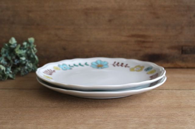 Harekutani Flower and Bird Plate Blue | Kutani Ware