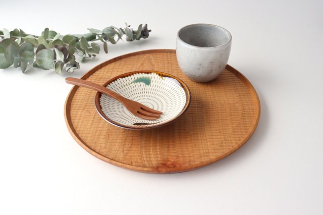 Small Round Plate Tobikanna Brown and Green 12cm/4.7in | Koishiwara Ware