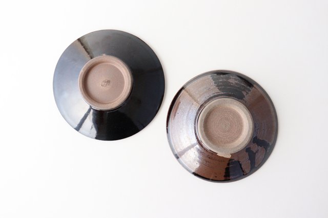 Small Round Plate Tobikanna Brown and Green 12cm/4.7in | Koishiwara Ware