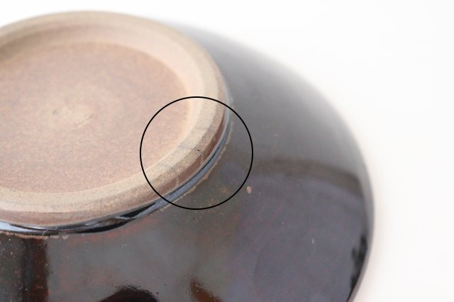 Brown-rimmed Round Plate Tobikanna 15cm/5.9in | Koishiwara Ware