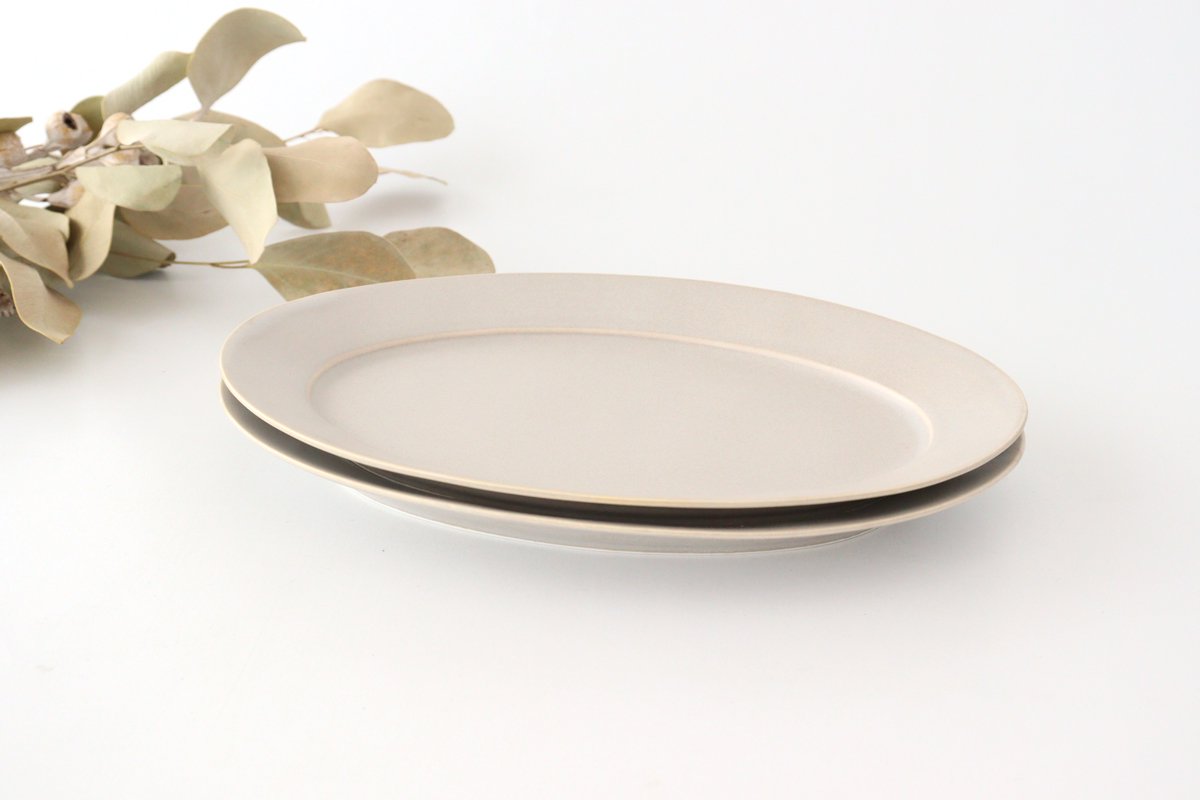 Koyo Kiln Oval Plate Sherbet Gray L | Arita Ware