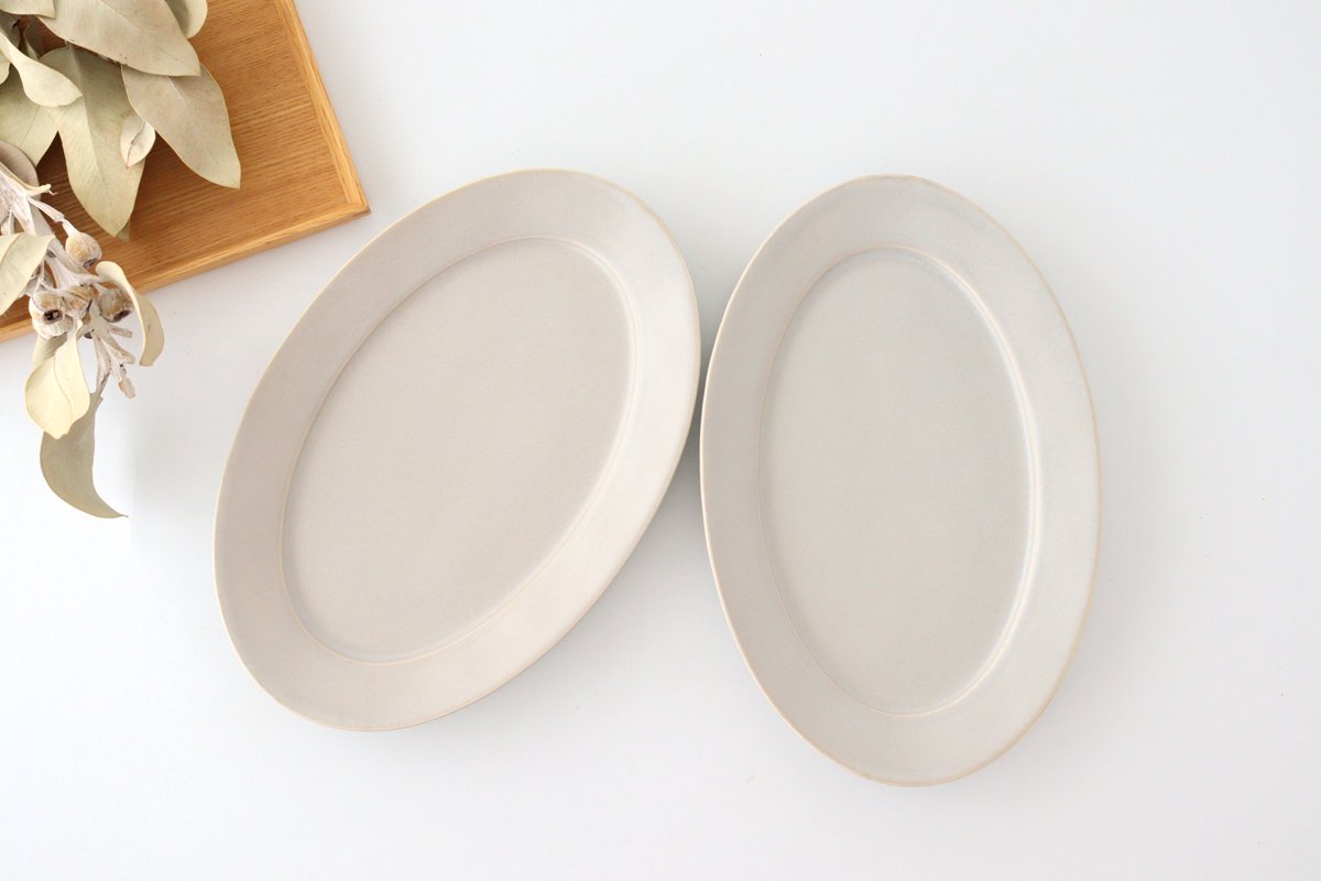 Koyo Kiln Oval Plate Sherbet Gray L | Arita Ware