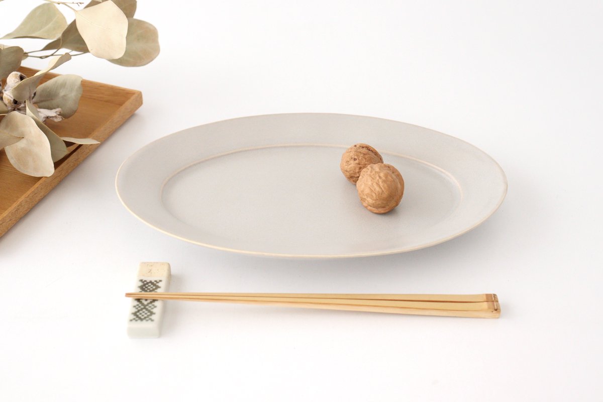 Koyo Kiln Oval Plate Sherbet Gray L | Arita Ware