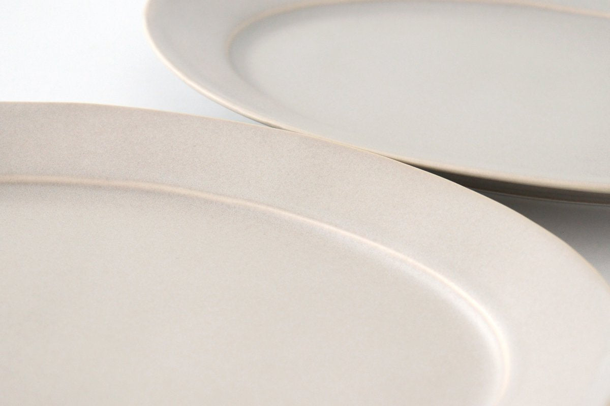 Koyo Kiln Oval Plate Sherbet Gray L | Arita Ware
