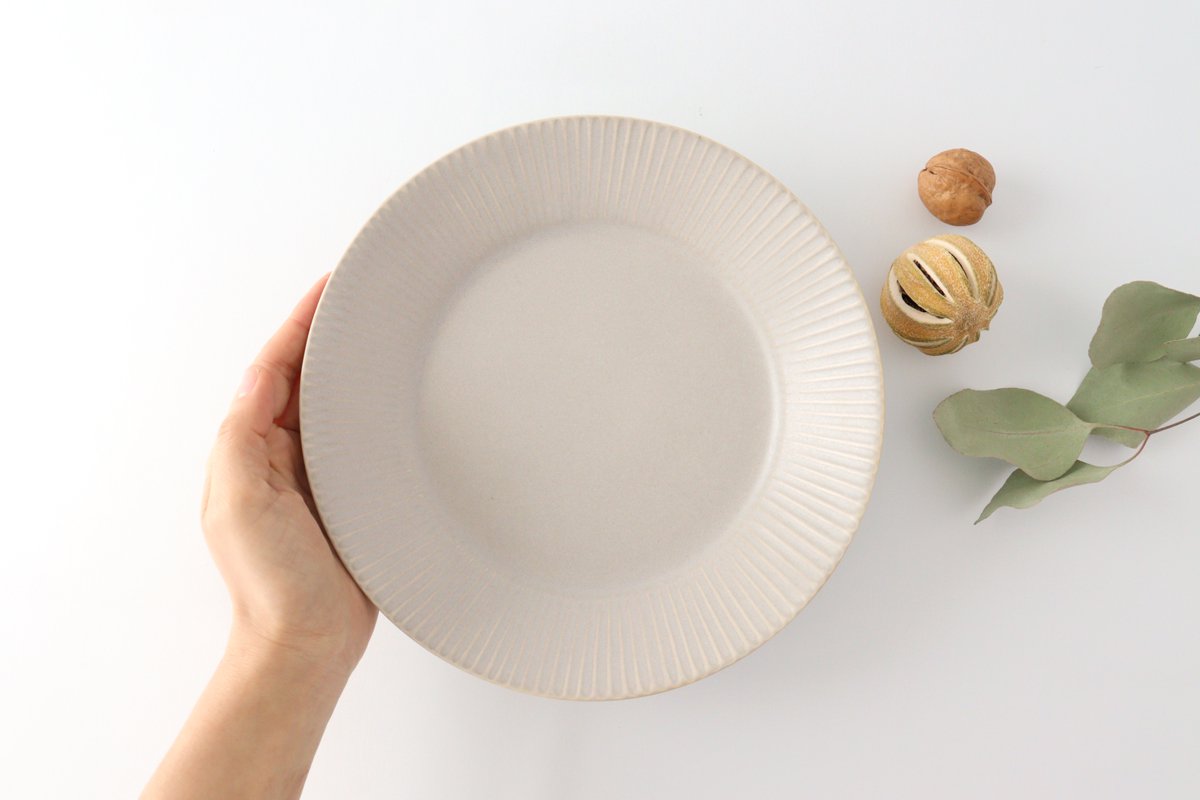 Koyo Kiln Round Plate Shinogi Sherbet Gray | Arita Ware