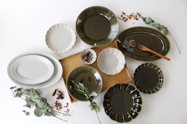 Koyo Kiln Chrysanthemum-shaped Plate Olive 15cm/5.9in | Arita Ware-Detail13