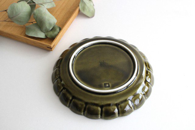 Koyo Kiln Chrysanthemum-shaped Plate Olive 15cm/5.9in | Arita Ware
