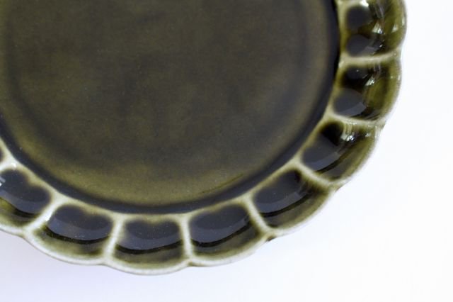 Koyo Kiln Chrysanthemum-shaped Plate Olive 15cm/5.9in | Arita Ware