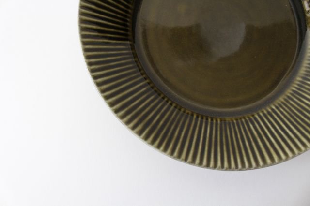 Koyo Kiln Round Plate Shinogi Olive 21cm/8.3in| Arita Ware