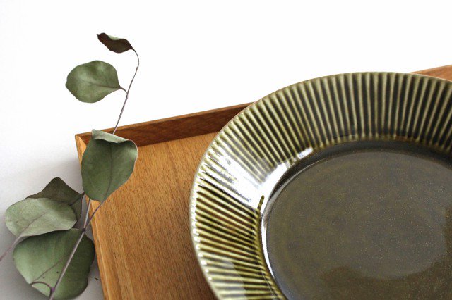 Koyo Kiln Round Plate Shinogi Olive 21cm/8.3in| Arita Ware
