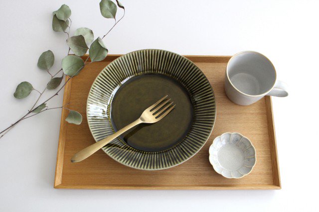 Koyo Kiln Round Plate Shinogi Olive 21cm/8.3in| Arita Ware