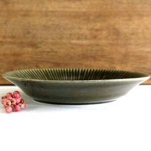 Koyo Kiln Round Deep Plate Shinogi Olive 16.5cm/6.5in | Arita Ware-Detail2