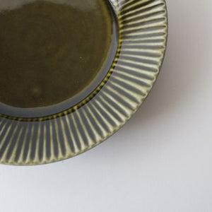 Koyo Kiln Round Deep Plate Shinogi Olive 16.5cm/6.5in | Arita Ware-Detail3