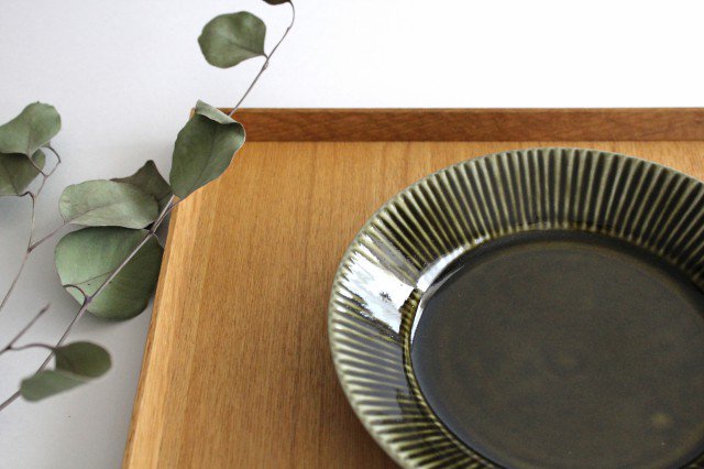 Koyo Kiln Round Deep Plate Shinogi Olive 16.5cm/6.5in | Arita Ware-Detail4