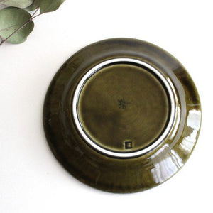 Koyo Kiln Round Deep Plate Shinogi Olive 16.5cm/6.5in | Arita Ware-Detail5