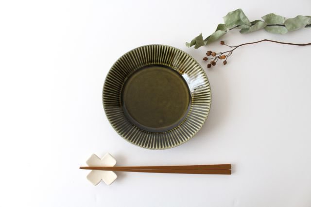 Koyo Kiln Round Deep Plate Shinogi Olive 16.5cm/6.5in | Arita Ware-Detail7