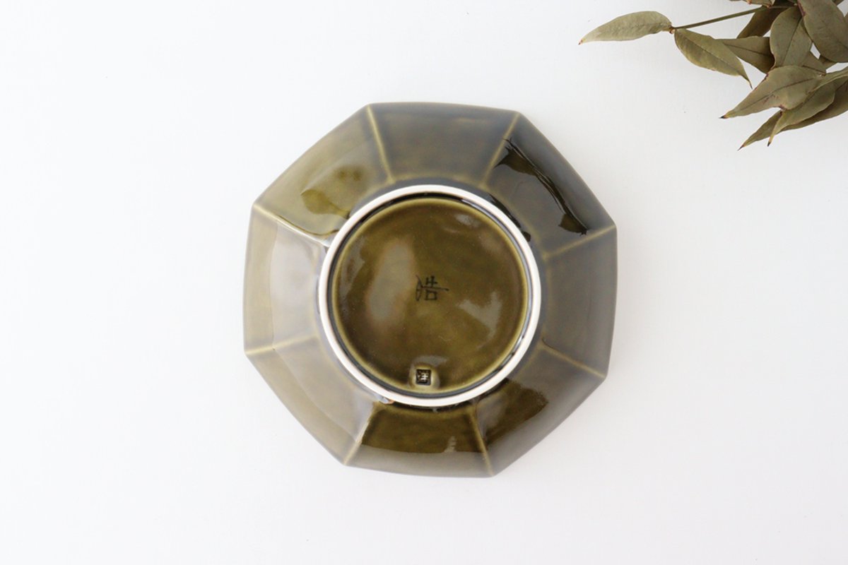Koyo Kiln Octagonal Flat Bowl Olive | Serving Bowl Arita Ware