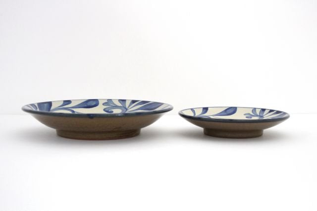 Toshin Kiln Round Plate Blue Arabesque 15cm/5.9in | Tsuboya Ware Yachimun-Detail14