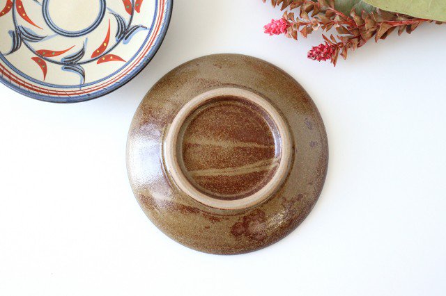 Toshin Kiln Round Plate Red Bougainvillea 15cm/5.9in | Tsuboya Ware Yachimun-Detail2