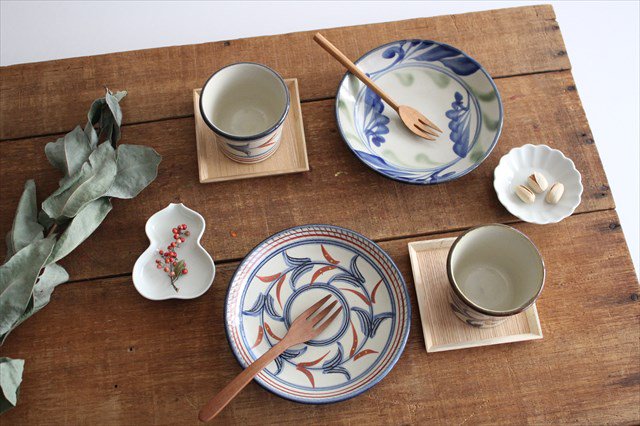 Toshin Kiln Round Plate Red Bougainvillea 15cm/5.9in | Tsuboya Ware Yachimun-Detail11